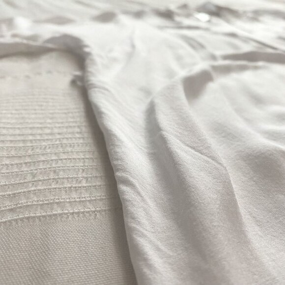 HANRO WHITE WRAP SURPLICE BELTED TUNIC KIMONO ROBE - XS - Picture 7 of 9